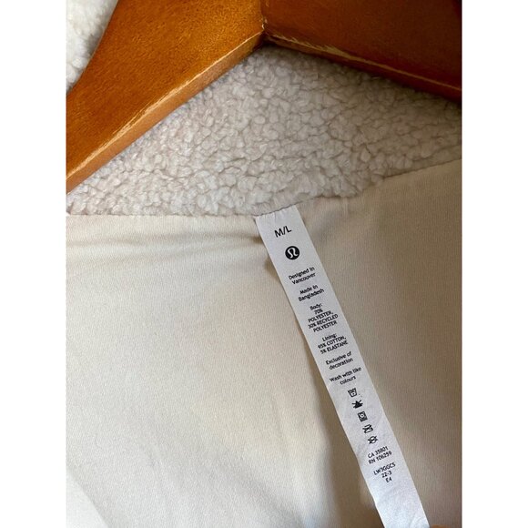 Lululemon Scuba Fleece Half Zip Pullover Womens Size M/L Cream - Picture 4 of 11